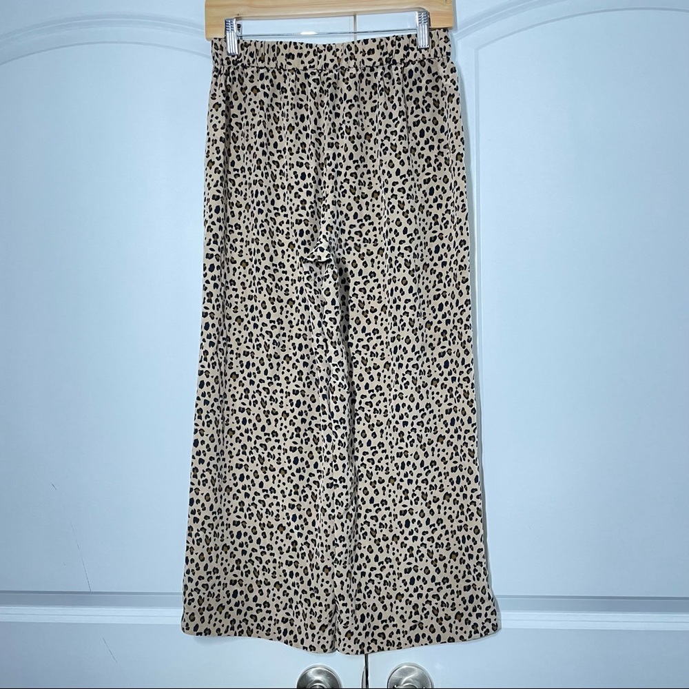 J. Crew Harvey 100% Silk Cropped Pull On Pants Leopard Print Pants size 0 - Picture 14 of 14